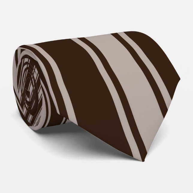 Zinnwaldite brown Colour Stripe Funky Pattern Tie (Rolled)
