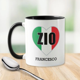 ZIO Italian Uncle Flag Heart Mug