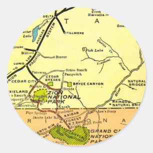Zion - Bryce - Grand Canyon Classic Round Sticker