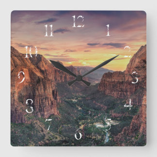 Zion Canyon National Park Square Wall Clock