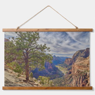 Zion Canyon View from Angels Landing Hanging Tapestry
