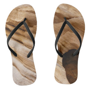 Zion Canyon Wall I Abstract Nature Photography Flip Flops