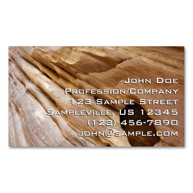 Zion Canyon Wall I Abstract Nature Photography Magnetic Business Card (Front)