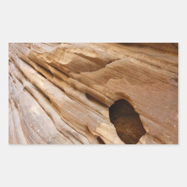 Zion Canyon Wall I Abstract Nature Photography Rectangular Sticker (Front)