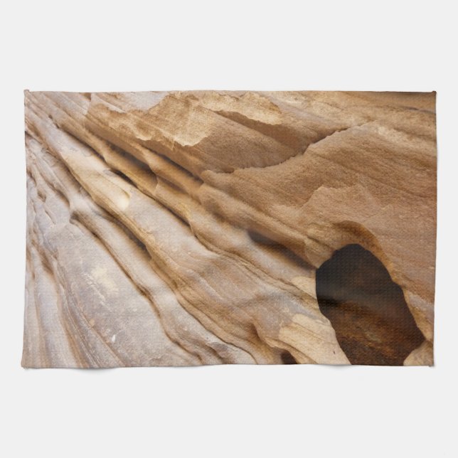 Zion Canyon Wall I Abstract Nature Photography Tea Towel (Horizontal)