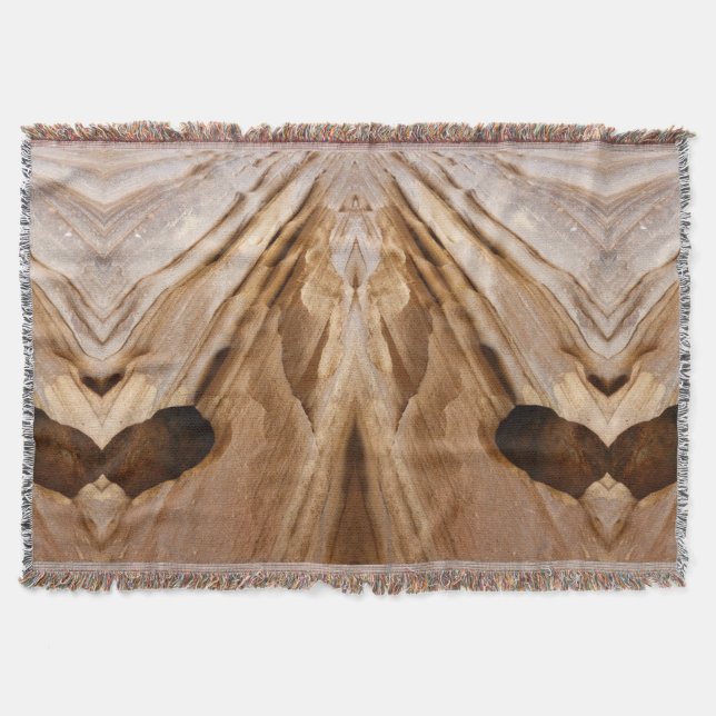 Zion Canyon Wall I Abstract Nature Photography Throw Blanket (Front)