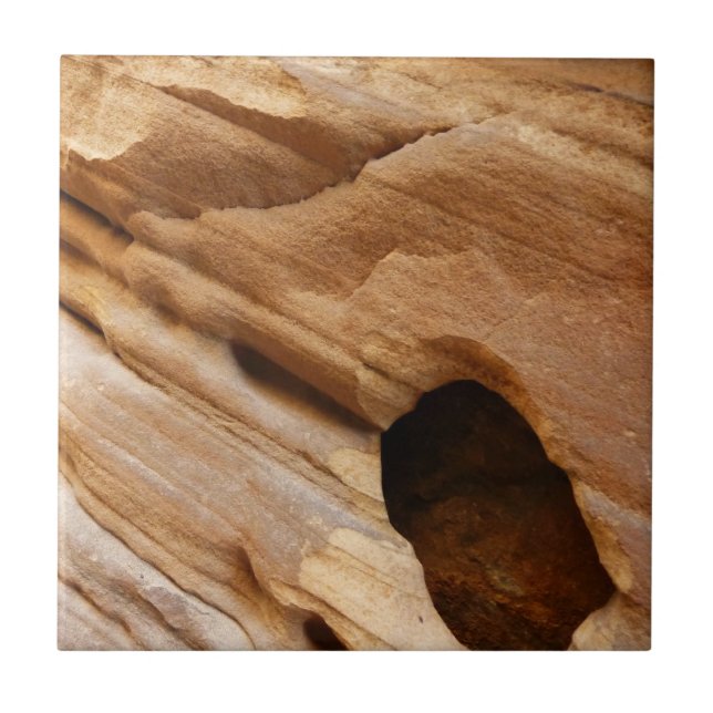 Zion Canyon Wall I Abstract Nature Photography Tile (Front)