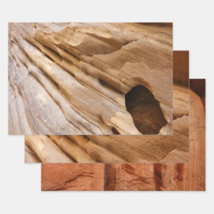 Zion Canyon Wall I Abstract Nature Photography Wrapping Paper Sheet
