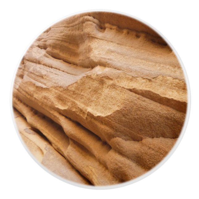 Zion Canyon Wall II Red Rock Abstract Photography Ceramic Knob (Front)