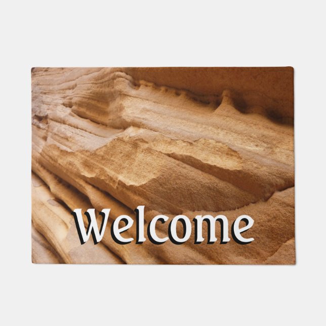 Zion Canyon Wall II Red Rock Abstract Photography Doormat (Front)