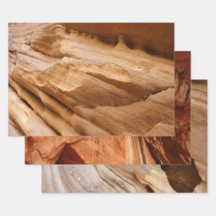 Zion Canyon Wall II Red Rock Abstract Photography Wrapping Paper Sheet
