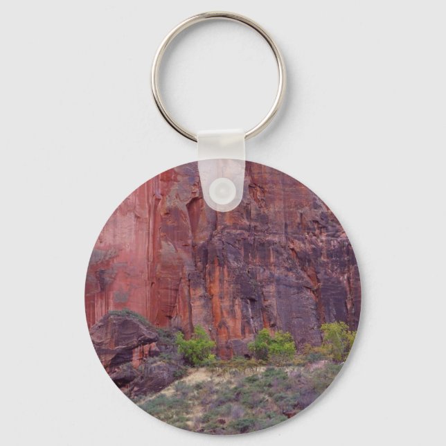 Zion Canyons Big Bend Cliffs Red Key Ring (Front)