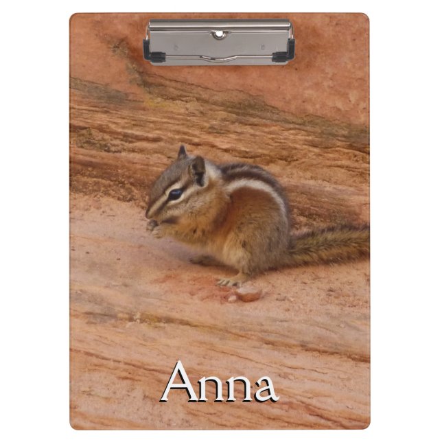 Zion Chipmunk on Red Rocks Clipboard (Front)