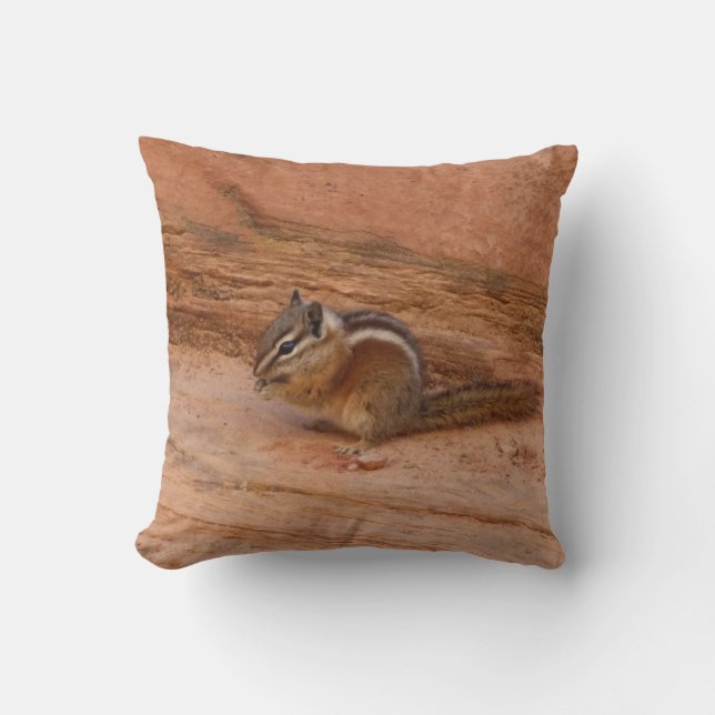 Zion Chipmunk on Red Rocks Cushion (Front)