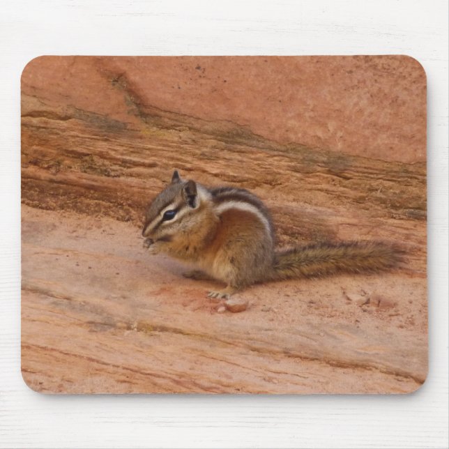 Zion Chipmunk on Red Rocks Mouse Mat (Front)