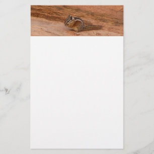 Zion Chipmunk on Red Rocks Stationery