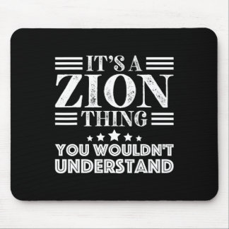 Zion First Name Personal Birthday Fathers Day Men Mouse Mat