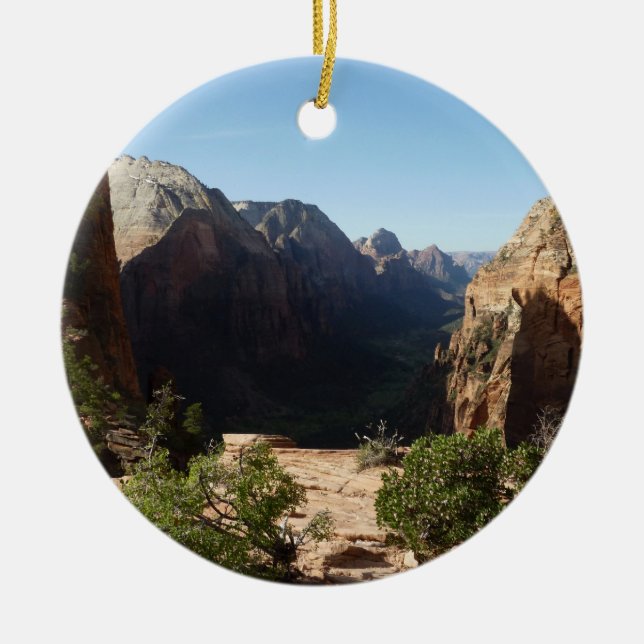 Zion from Angels Landing Trail Zion National Park Ceramic Tree Decoration (Front)