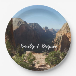 Zion from Angels Landing Trail Zion National Park Paper Plate