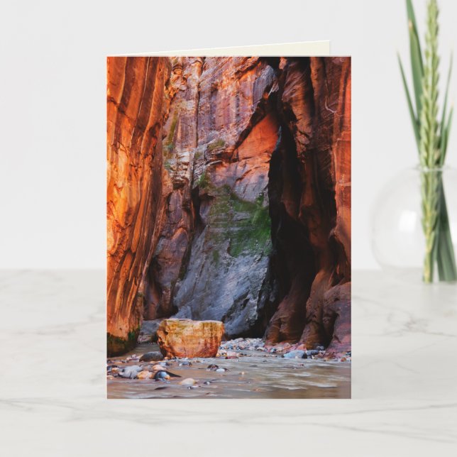 Zion Narrows Boulder Utah Blank Greeting Card (Front)