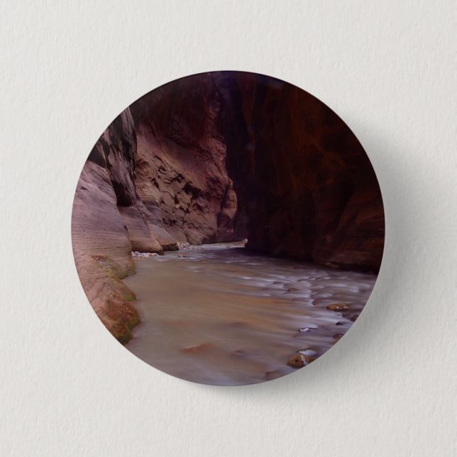 Zion Narrows Streams Virgin River 6 Cm Round Badge (Front)