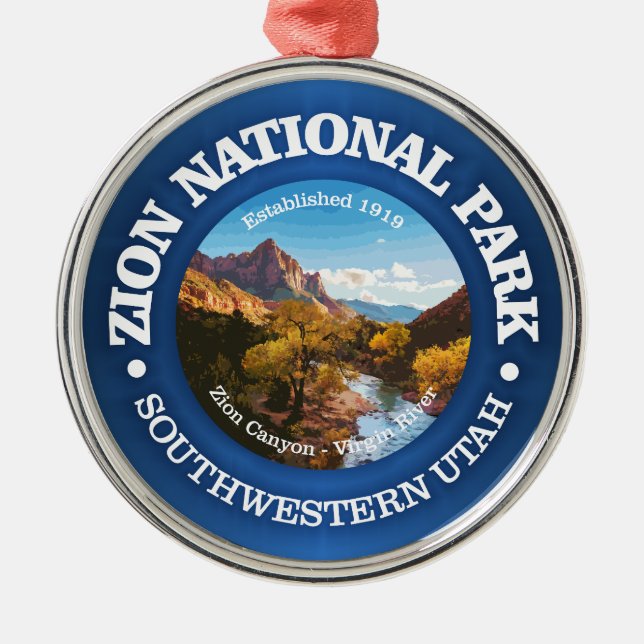 Zion National Park 2 Metal Tree Decoration (Front)