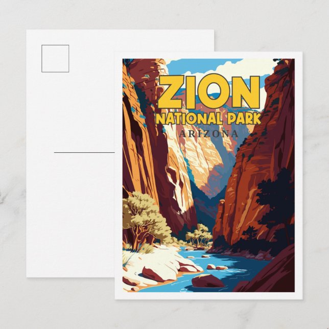 Zion National Park Arizona vintage travel Postcard (Front/Back)