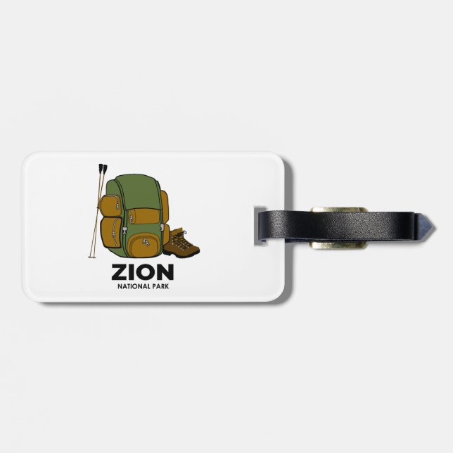 Zion National Park Backpack Luggage Tag (Back Horizontal)