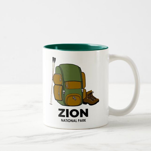 Zion National Park Backpack Two-Tone Coffee Mug (Right)