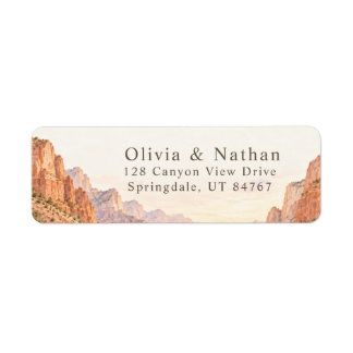 Zion National Park Canyon Wedding Return Adress