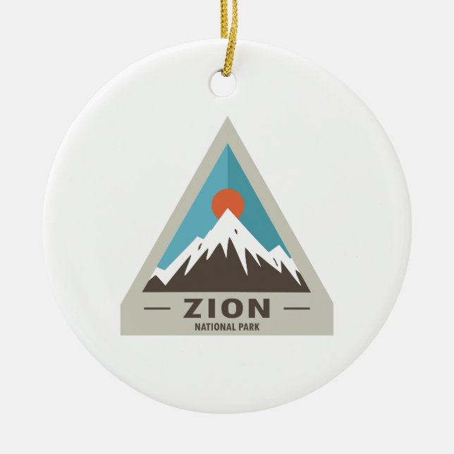 Zion National Park Ceramic Tree Decoration (Front)