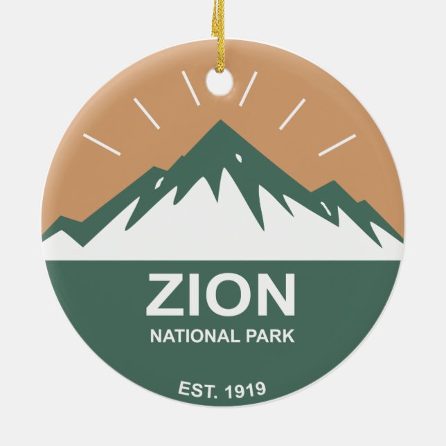 Zion National Park Ceramic Tree Decoration (Back)