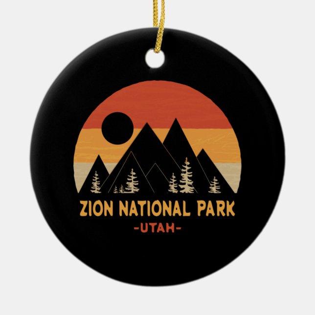 Zion National Park Ceramic Tree Decoration (Front)