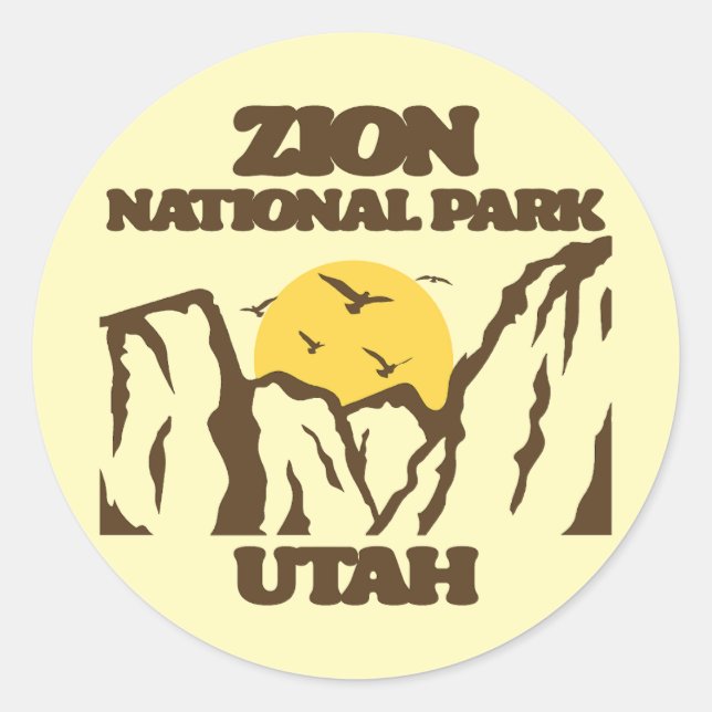 Zion National Park Classic Round Sticker (Front)
