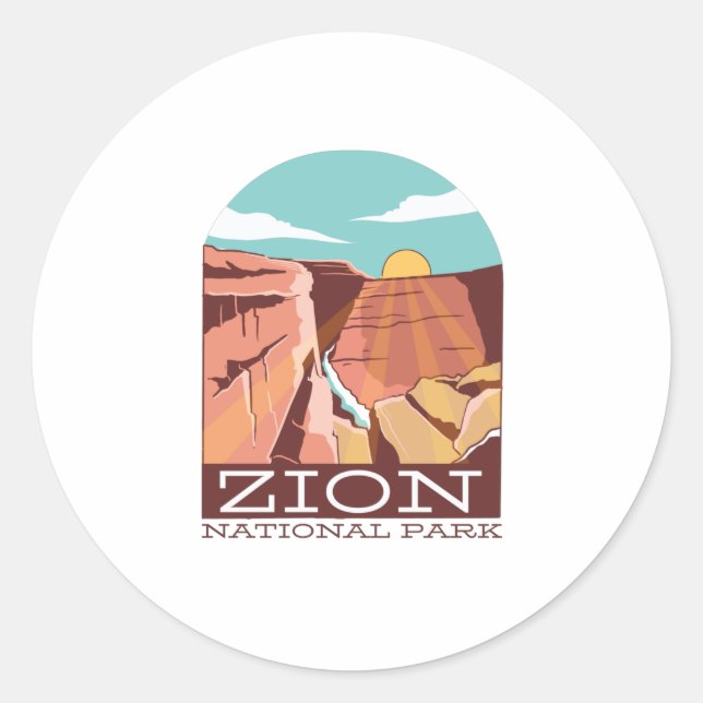 Zion National Park Classic Round Sticker (Front)