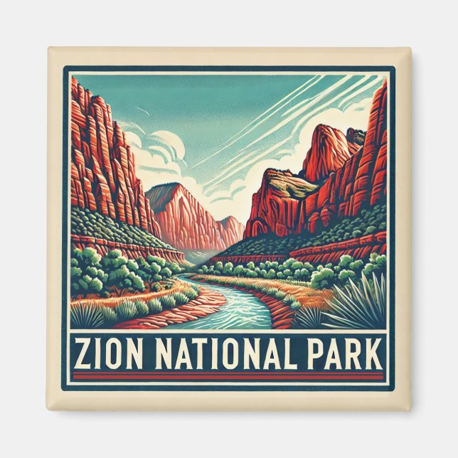 zion national park coaster magnet (Front)