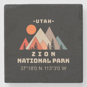 Zion National Park Coordinates Stone Coaster