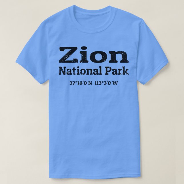 Zion National Park Coordinates T-Shirt (Design Front)