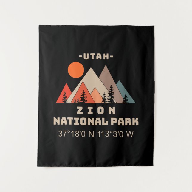 Zion National Park Coordinates Tapestry (Front)