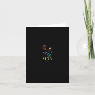 Zion National Park Hike Hiking Boot Print Vacation Card