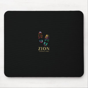 Zion National Park Hike Hiking Boot Print Vacation Mouse Mat