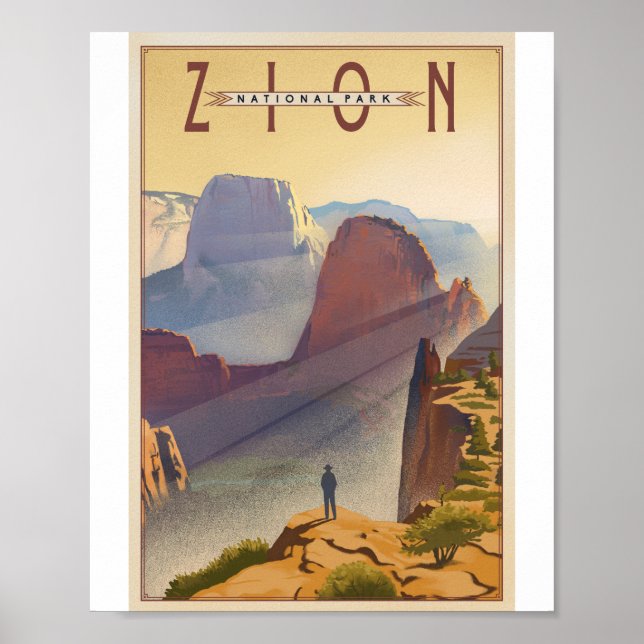Zion National Park Litho Artwork Poster (Front)