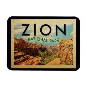 Zion National Park Magnet Vintage Travel