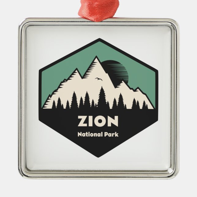 Zion National Park Metal Tree Decoration (Front)