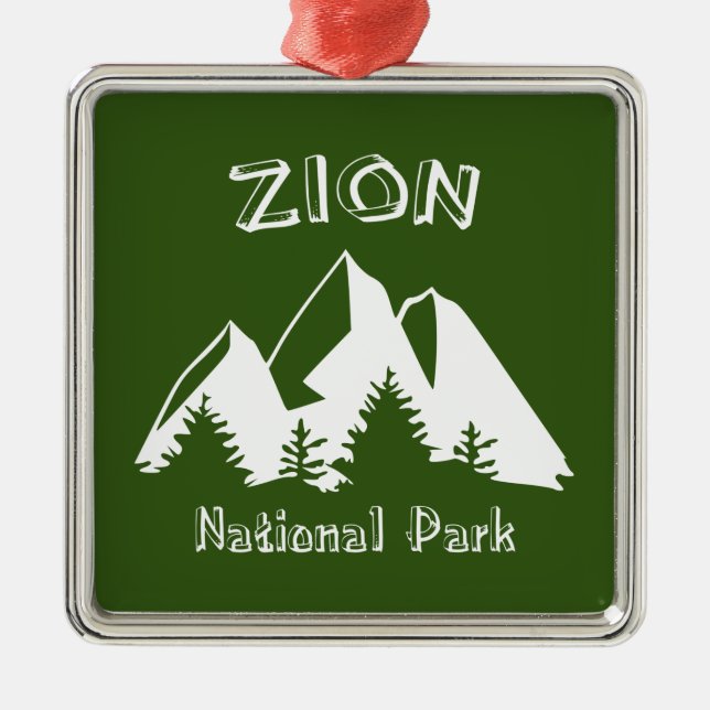 Zion National Park Metal Tree Decoration (Front)
