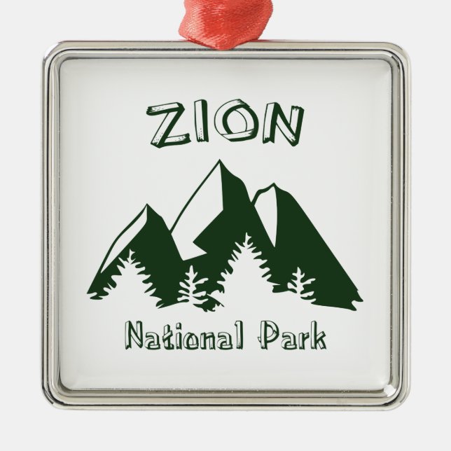 Zion National Park Metal Tree Decoration (Front)