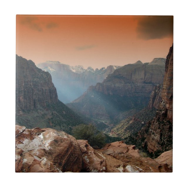 Zion National Park Mountains Landscape Tile (Front)
