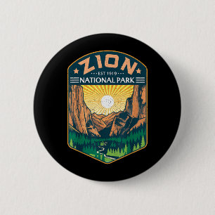 Zion National Park Outdoor Retro Vintage Utah 6 Cm Round Badge