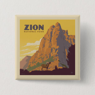 Zion National Park   Ram 15 Cm Square Badge