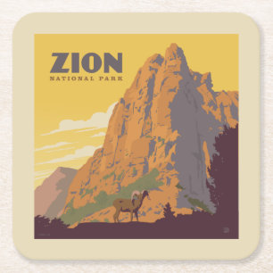 Zion National Park   Ram Square Paper Coaster
